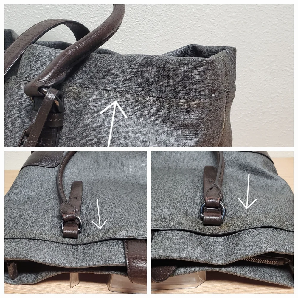 Tumi Villa Turin Earl Gray Dark Brown Women Business Tote Bag